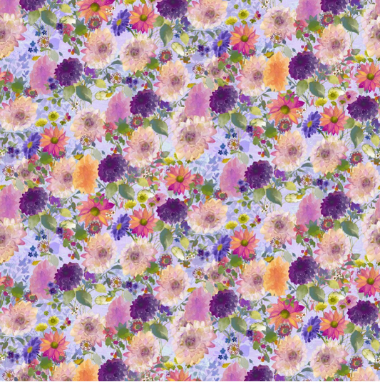 Garden Fresh Dahlias Light Purple Yardage