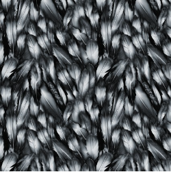Strokes of the Wild Feathers Grey Yardage
