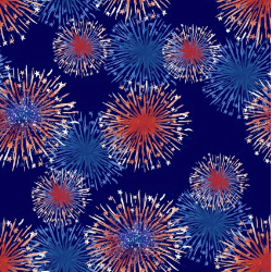 Wings of Freedom Fireworks Blue Yardage