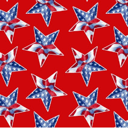 Wings of Freedom Tossed Star Red Yardage
