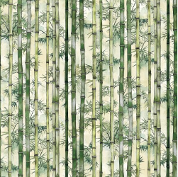 Koi Pond Bamboo Stripe Green Yardage