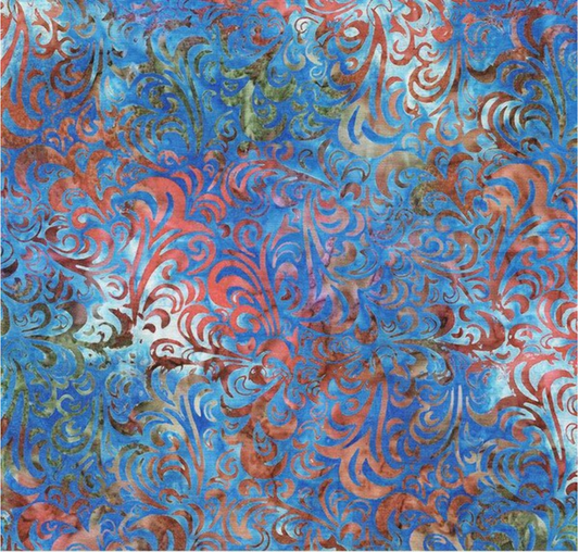 Batiks Hand Dyes Elementals Twirl & Swirl Kaleidoscope Yardage
