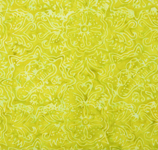 Batiks Hand Dyes Elementals Rainbow Brights Chartreuse Yardage
