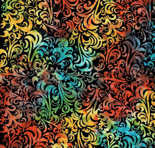 Batiks Hand Dyes Elementals Twirl & Swirl Tie Dye Yardage