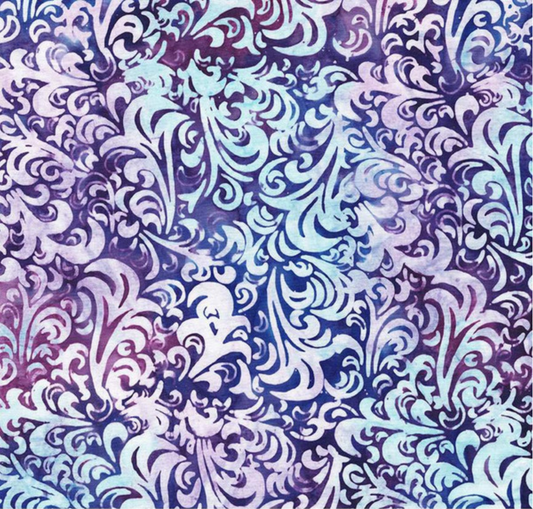 Batiks Hand Dyes Elementals Twirl & Swirl Grape Soda Yardage