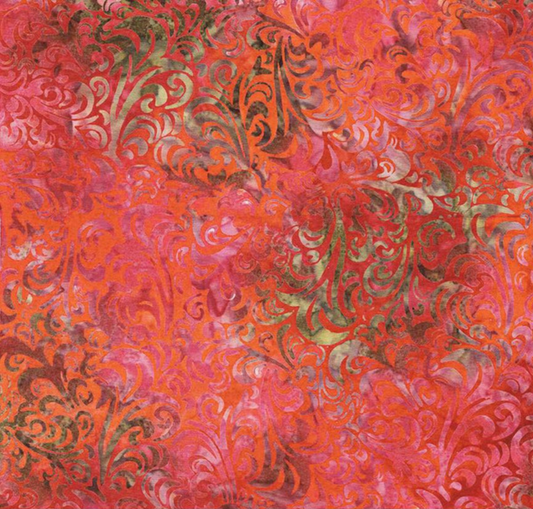 Batiks Hand Dyes Elementals Twirl & Swirl Salsa Yardage