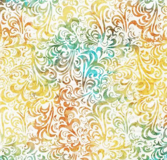 Batiks Hand Dyes Elementals Twirl & Swirl Sunset Yardage