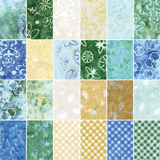 Batiks Hand Dyes Watercolor Daisies 5” Stacker