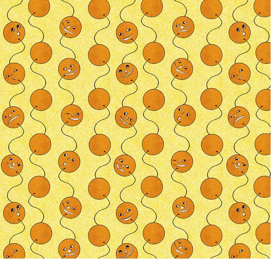 Costume Maker's Act II Jack-O-Lantern Balloons Yellow Yardage