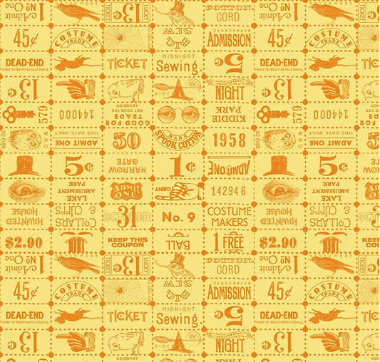 Costume Maker's Act II Ticket Grid Yellow Yardage