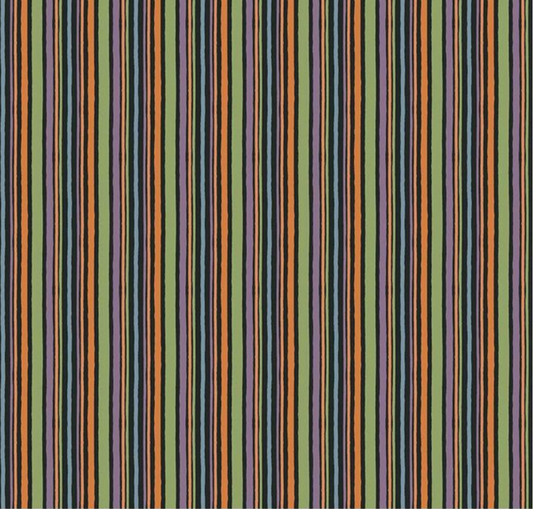Trick or Treat Stripes Black Yardage