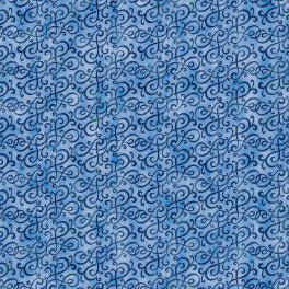 Glorious Garden Scroll Blue Yardage