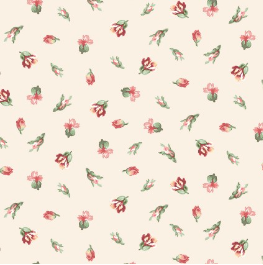Regal Rose Mini Buds Cream Yardage