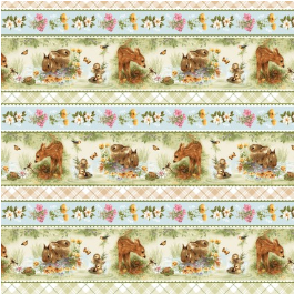 Young of the Year Border Stripe Sage Yardage