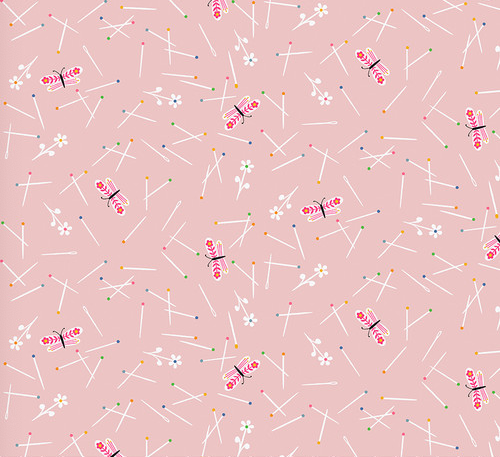 MAGIC MAKERS Butterfly Pins - Light Pink Yardage