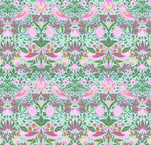 KFXMORRIS Strawberry Thief - Aqua Yardage