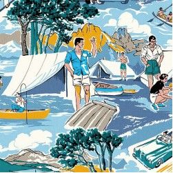 Retro Road Trip VINTAGE ROAD TRIP DCX12083-BLUE-D yardage