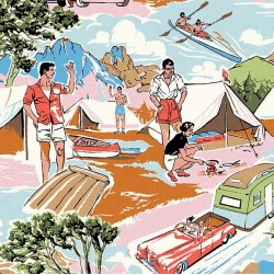 Retro Road Trip VINTAGE ROAD TRIP DCX12083-PINK-D yardage