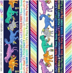 Dino Pizza Party DINO PIZZA PARTY STRIPE DCX12201-MULT-D yardage