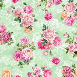 Spring Songs Flower Fairies SPRING SONGS FAIRY ROSES DDC12245-SAGE-D yardage