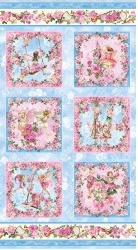 Spring Songs Flower Fairies FAIRY GARDEN SCENIC -24" REPEAT DDC12242-BLUE-D Panel