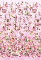 Spring Songs Flower Fairies SPRING SONGS FAIRY BORDER DDC12248-PINK-D yardage