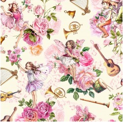Spring Songs Flower Fairies SPRING SONGS FAIRY BOUQUET DDC12244-CREM-D yardage