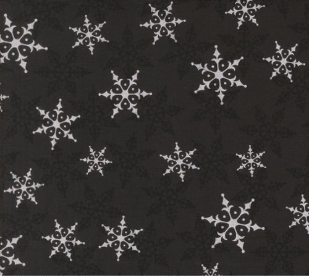 Winter Friends Winter Snowflake Charcoal Black Fabric