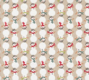 Winter Friends Stacked Snowmen Fog Fabric