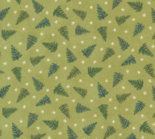 Winter Friends Tossed Trees Holly Fabric