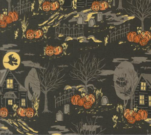 Home Sweet Haunt Haunted Forest Halloween Charcoal Fabric