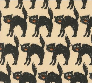 Home Sweet Haunt Little Black Cat Bone Fabric