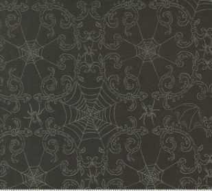 Home Sweet Haunt Spider Webs Charcoal Fabric
