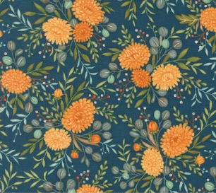 I Love Fall Most of All Fall Florals Harvest Night Fabric