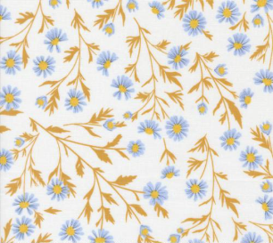 Sun Drenched Wild Daisy Chain Florals Cloud Fabric