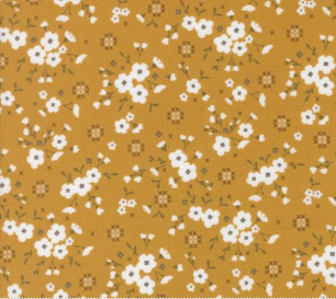 Sun Drenched Stitched Lullaby Small Floral Golden Fabric