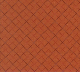 Prairie Gatherings Flannels Stitched Grid Blenders Rust Fabric