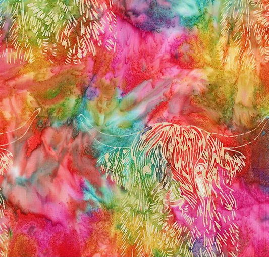 Batiks Hand Dyes A Touch of Celtic Rainbow Sherbet Fabric