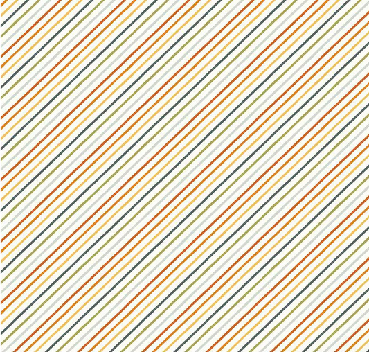 Happy Fall Days Stripes Multi Fabric