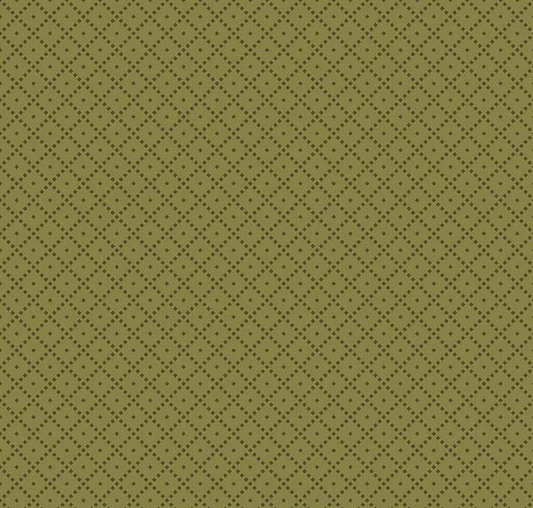 The Awe of Autumn Grid Green Fabric