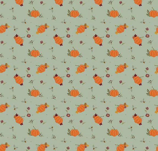 The Awe of Autumn Pumpkins Hazy Fabric