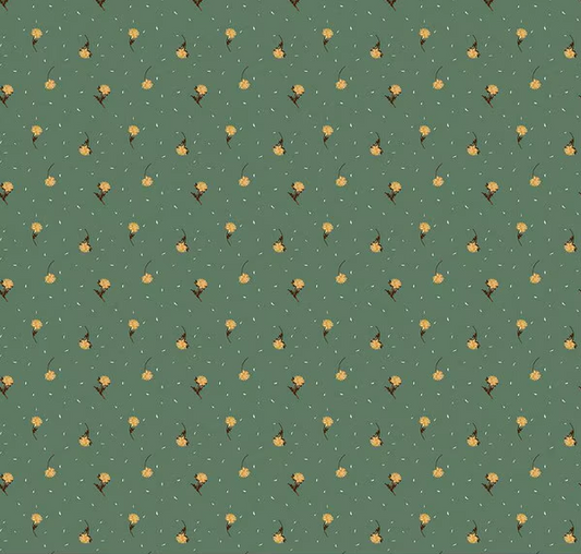 The Awe of Autumn Flower Toss Pine Fabric