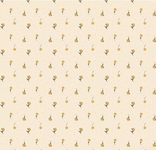 The Awe of Autumn Flower Toss Cream Fabric