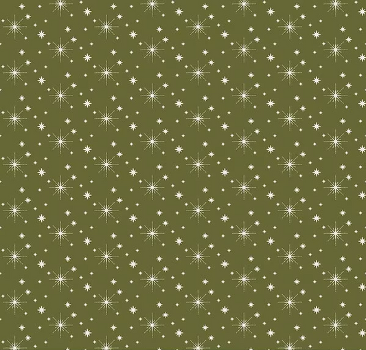 Glisten Stars Green Fabric