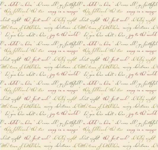 Glisten Text Eggnog Fabric