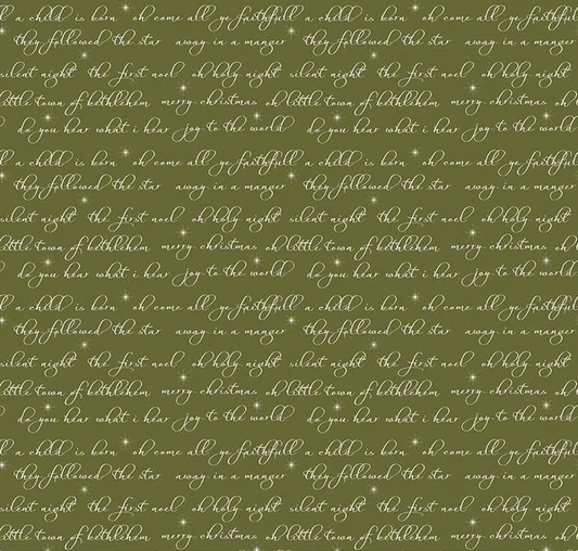 Glisten Text Green Fabric