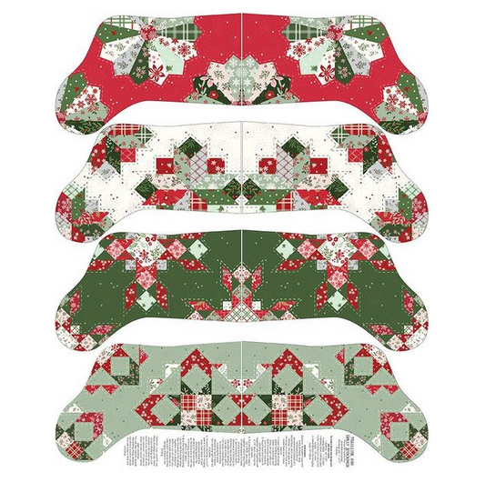 Mistletoe & Holly Stockings Panel