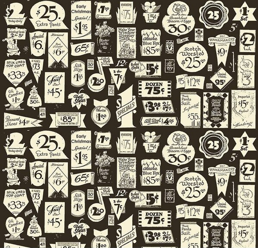 Classic Christmas Gift Tags Black Fabric