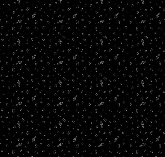 Blackout Notes Black Fabric