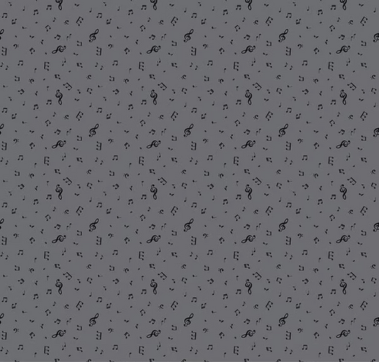 Blackout Notes Gray Fabric